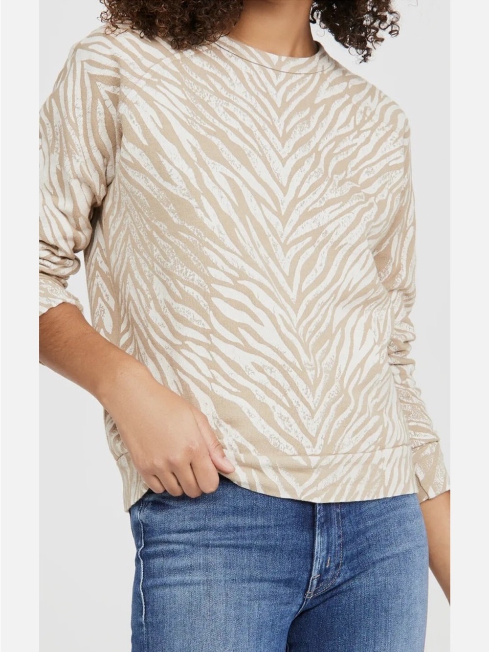Mother The Hugger Sweatshirt Pullover Size S Zebra Print